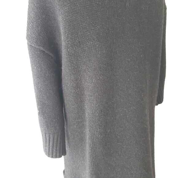 Vince Alpaca Wool Cashmere Longline Cardigan Black Snap Front Medium - Picture 9 of 14